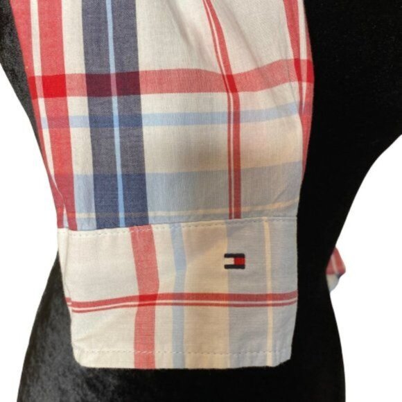 Tommy Hilfiger Womens Classic Fit Plaid Button-Up Shirt Long Sleeve Collared M - Picture 14 of 15